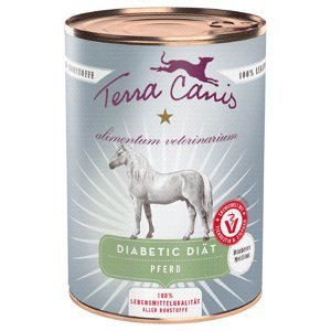 6x 400g Terra Canis Alimentum Veterinarium Diabetic Diet Horse nedves kutyatáp
