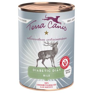 6x 400g Terra Canis Alimentum Veterinarium Diabetic Diet Wild nedves kutyatáp