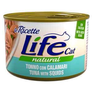 4x150g Tonhal, tintahal, zöldbab Life Pet Care "Le Ricette" nedves macskaeledel