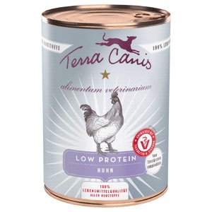 6x 400g Terra Canis Alimentum Veterinarium Alacsony fehérjetartalmú csirke nedves kutyatáp