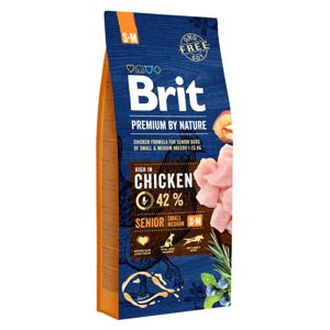 15kg Brit Premium by Nature Senior S/M, száraz kutyatáp