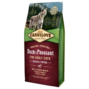 6kg Cat Hairball Control Duck & Pheasant Carnilove szárazeledel macskák számára