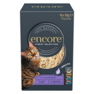 10x50g Encore Cat hús-/hallében tasakos nedves macskatáp Finom válogatás