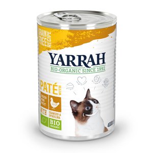 12x405 g Yarrah Bio falatkák Bio csirke pástétom nedves macskatáp  9 + 3 ingyen akcióban