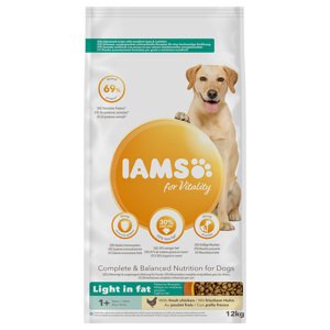 12kg IAMS for Vitality Weight Control csirke száraz kutyatáp rendkívüli árengedménnyel