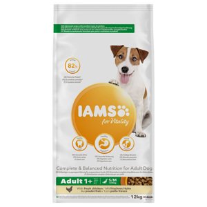12kg IAMS for Vitality Adult Small & Medium csirke száraz kutyatáp rendkívüli árengedménnyel