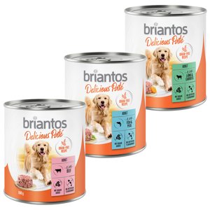 6x800g Briantos Delicious Paté nedves kutyatáp mix rendkívüli árengedménnyel