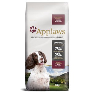 15kg Applaws Adult Small & Medium Breed csirke & bárány száraz kutyatáp 12+3 ingyen akcióban