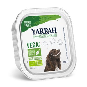 12x150 g Yarrah bio Vegetáriánus falatkák bio zöldséggel & bio-csipkebogyóval (vegán)  nedves kutyatáp 15% árengedménnyel