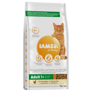 3kg IAMS Vitality Adult csirke száraz macskatáp 10% kedvezménnyel
