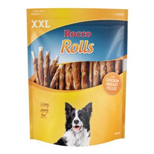 1kg Rocco Rolls csirkemell kutyasnack XXL csomagban 15% kedvezménnyel