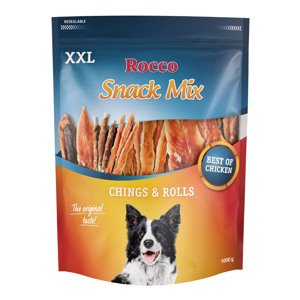 1kg Rocco Rolls csirkemell+Chings csirkemell kutyasnack XXL mix csomagban 15% kedvezménnyel