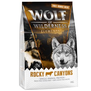 4kg Wolf of Wilderness "Rocky Canyons" - szabadtartású marha, gabonamentes száraz kutyatáp 3+1 ingyen akcióban
