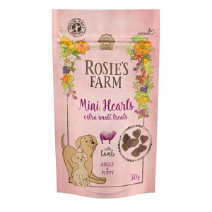 3x50g Rosie's Farm Snacks Puppy & Adult "Mini Hearts" bárány kutyasnack