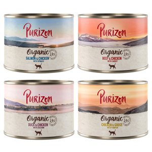 6x200g Purizon Organic nedves macskatáp Vegyes csomag 4 változattal 15% árengedménnyel