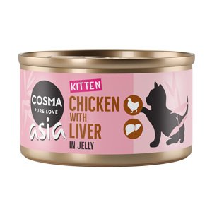 6x85g Cosma Asia Kitten csirke & csirkemáj nedves macskatáp
