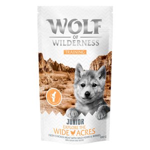 100g Wolf of Wilderness Training JUNIOR “Explore the Wide Acres” csirke kutyasnack
