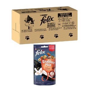120x85g Felix Fantastic 2. hús- & halválogatás nedves macskatáp+60g Grill Fun macskasnack ingyen