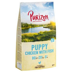 12kg Purizon Puppy csirke & hal - gabonamentes száraz kutyatáp - 10+2 kg ingyen!