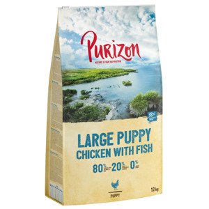 12kg Purizon Puppy Large csirke & hal - gabonamentes száraz kutyatáp - 10+2 kg ingyen!