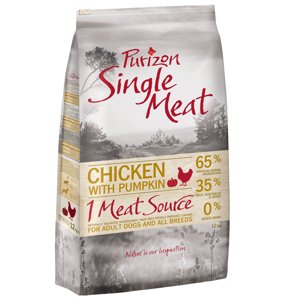 12kg Purizon Single Meat Adult csirke & tök - gabonamentes száraz kutyatáp - 10+2 kg ingyen!