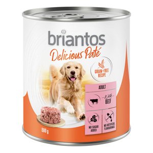 6x800g Briantos Delicious Paté marha nedves kutyatáp 5+1 ingyen
