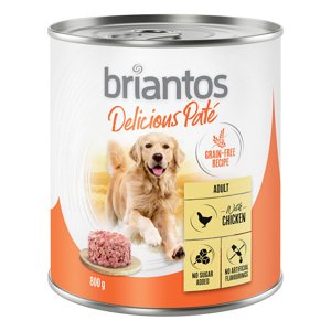 6x800g Briantos Delicious Paté csirke nedves kutyatáp 5+1 ingyen