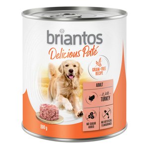 6x800g Briantos Delicious Paté pulyka nedves kutyatáp 5+1 ingyen