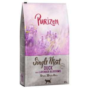 6,5kg Purizon Single Meat kacsa & levendulavirág száraz macskatáp 5,5+1kg ingyen