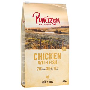 6,5kg Purizon Adult csirke & hal gabonamentes száraz macskatáp 5,5+1kg ingyen