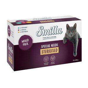 12x85 g Smilla Sterilised tasakos macskatáp vegyesen 10% kedvezménnyel
