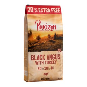14,4kg Purizon Adult Black-Angus-marha & pulyka gabonamentes száraz kutyatáp 12+2,4 kg ingyen akcióban