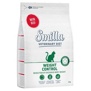 1kg Smilla Veterinary Diet Weight Control marha száraz macskatáp 15% kedvezménnyel