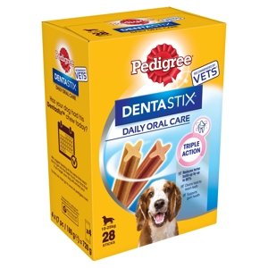 3x28db Pedigree Dentastix mindennapi fogápolás közepes testű kutyáknak (10-25 kg) kutyasnack 2+1 ingyen akcióban