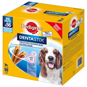 3x56db Pedigree Dentastix mindennapi fogápolás közepes testű kutyáknak (10-25 kg) kutyasnack 2+1 ingyen akcióban