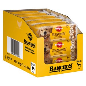 3x80g Pedigree Ranchos maxi töltött rágótekercs csirke megabox kutyasnack 2+1 ingyen akcióban