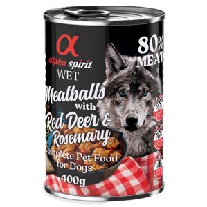 6x400g Alpha Spirit Dog Meatballs Gímszarvas & rozmaring nedves kutyatáp