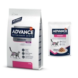 7,5kg Advance Veterinary Diets Feline Urinary Stress száraz macskatáp+12x85g Advance Veterinary Diets Feline Urinary nedves macskatáp ingyen