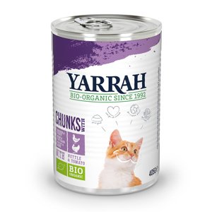 6x405g Yarrah Bio csirke, bio pulyka nedves macskatáp 15% kedvezménnyel