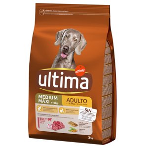 2x3kg Ultima Medium/Maxi Adult marha száraz kutyatáp 20% árengedménnyel
