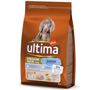 2x3kg Ultima Medium/Maxi Junior csirke száraz kutyatáp 20% árengedménnyel