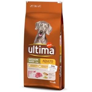 2x12kg Ultima Medium/Maxi Adult marha száraz kutyatáp 20% árengedménnyel