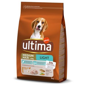 2x3kg Ultima Medium/Maxi Light Adult csirke száraz kutyatáp 20% árengedménnyel