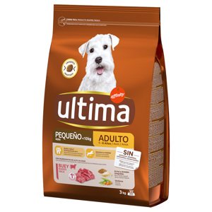2x3kg Ultima Mini Adult marha száraz kutyatáp 20% árengedménnyel