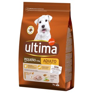 2x3kg Ultima Mini Adult csirke száraz kutyatáp 20% árengedménnyel