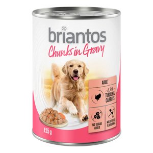24x415g Briantos Pulyka & sárgarépa falatkák szószban nedves kutyatáp