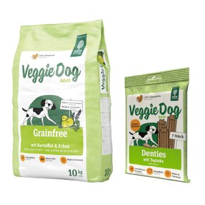 10kg Green Petfood VeggieDog grainfree száraz kutyatáp+180g Green Petfood VeggieDog Denties Denties kutyasnack ingyen