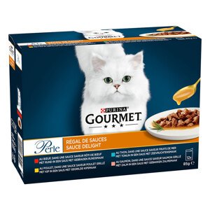 48x85g Gourmet Perle vegyes válogatás  Szószos élvezet nedves macskatáp 3+1 ingyen akcióban