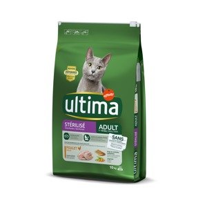 2x3 kg Ultima Cat Sterilized csirke & árpa száraz macskatáp 25% kedvezménnyel