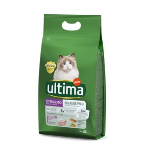 2x3 kg Ultima Cat Sterilized Hairball száraz macskatáp 25% kedvezménnyel